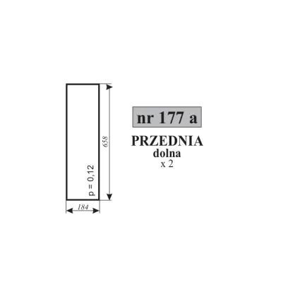 Szyba przednia dolna mała kabina Koźmin 11864