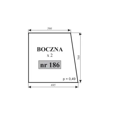 Szyba boczna do MF-255 11877
