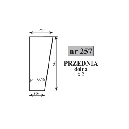 Szyba przednia dolna do Ursus C-330 11934