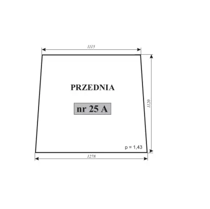 Szyba przednia do Ursus C-385 NR.25A=90A=189 11937