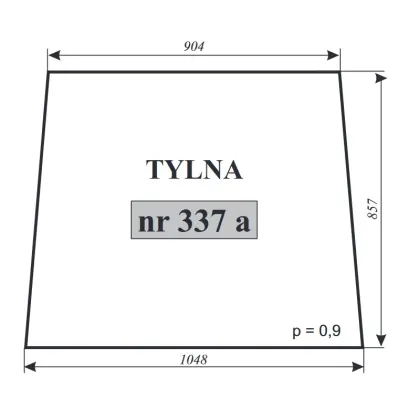 Szyba tylna do T-25 Zamość 11999