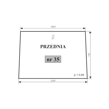 Szyba przednia do C-360 kabina Sokółka 12007