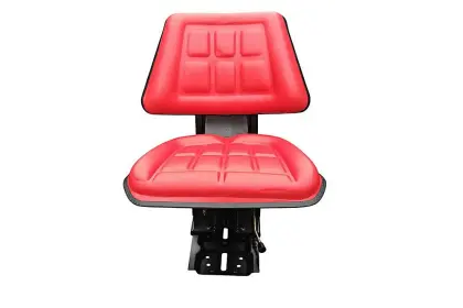 SIEDZENIE UNIWERSALNE PVC DZIELONE FOTEL DO CIĄGNIKA AMORTYZOWANE C330 C360 ZETOR MTZ T25 MF TYP ECO 111 RED CZERWONE IMPORT