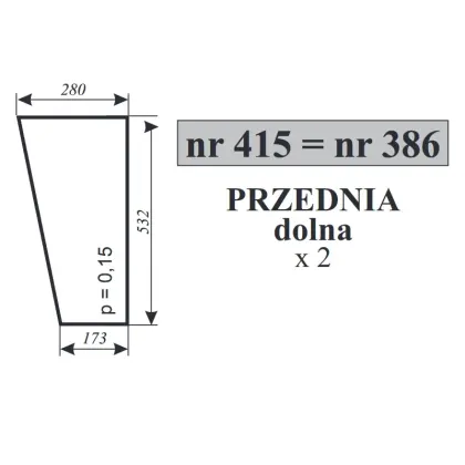 Szyba przednia mała Smolniki 12035