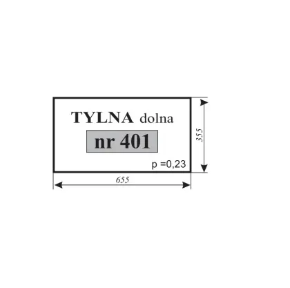 Szyba tylna do MF-225 kabina Smolniki 12043