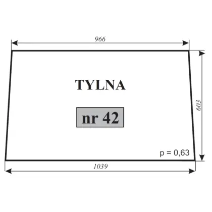 Szyba tylna kabina Lubsko 12049