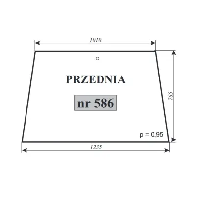 Szyba przednia MF 255 do kabiny Zamość nowy typ 12122