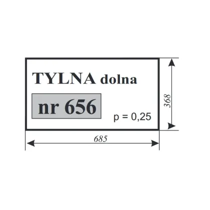 Szyba tylna dolna do ciągnika Zetor 12149