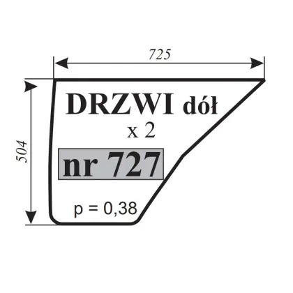 Szyba drzwi dół Pronar 12192