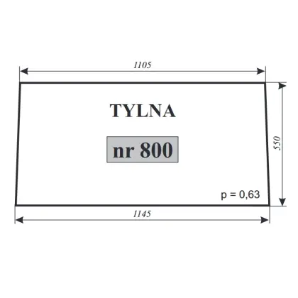 Szyba tylna do C-360 kabina Szyszka 12228