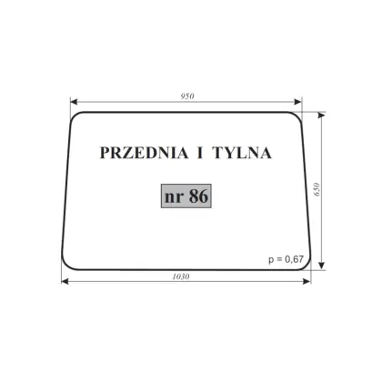 Szyba przednia i tylna do ciągnika MTZ 80
