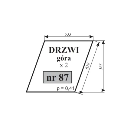 Szyba drzwi do Ursus C-385 góra 12247