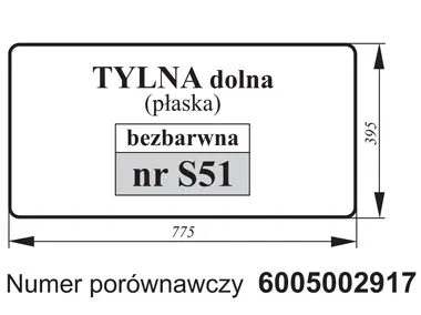 Szyba tylna dolna Renault 6005002917 27430