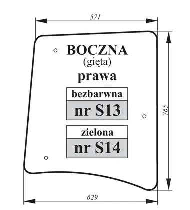 Szyba boczna prawa Proxima bezbarwna 27620