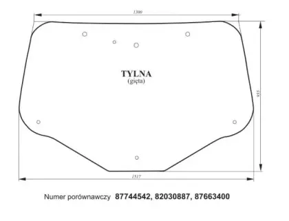 Szyba tylna zielona gięta do New Holland Maxum 32892