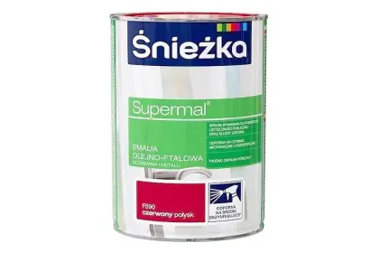 Supermal emalia olejno-ftalowa czerwona połysk F590 0,8L Śnieżka 91012487