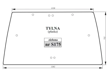 Szyba tylna Landini zielona 36017