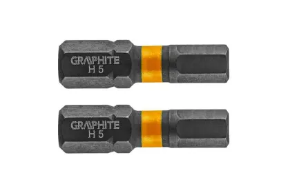 Bity udarowe HEX 5 x 25mm 2szt GRAPHITE 56H508