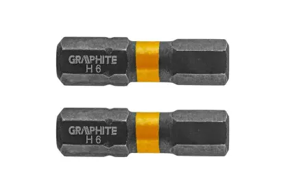 Bity udarowe HEX 6 x 25mm 2szt Graphite 56H509