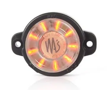 Lampa obrysowa tylna okrągła mała W24W LED 12/24V czerwona wodoodporna z przewodem 20410