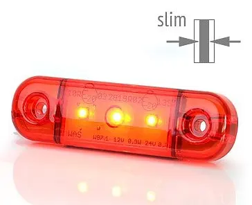 Lampa pozycyjna tylna W97.1 LED 12/24V czerwona uniwersalna wodoodporna z przewodem 24214