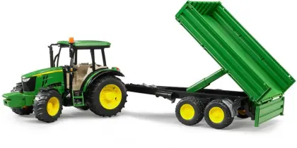 Bruder zabawka BR CIĄGNIK JOHN DEERE 5115M + PRZYCZEPA WYWROTKA 02108