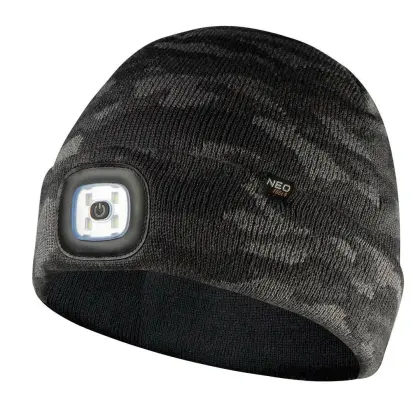 Czapka z latarką LED dwuwarstwowa Camo Urban 81-632