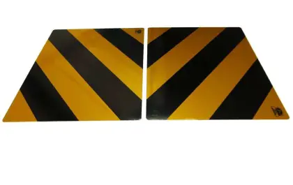 Tablica odblaskowa prostokątna 300x400mm żółto-czarna 2szt. komplet Polska UV odporna 38056