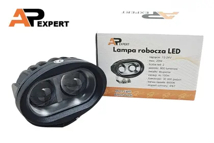 HALOGEN OWALNY LED LAMPA ROBOCZA 20W WHITE BIAŁA