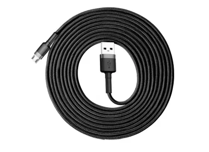 Kabel USB do micro USB czarno-szary 2,0A 3 metry BAS29637