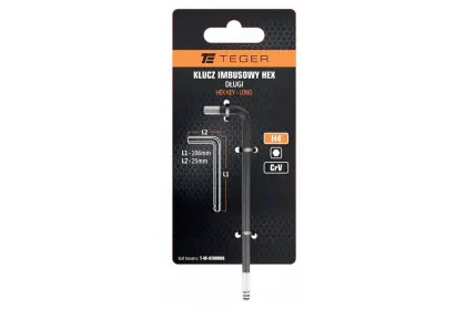 Klucz imbusowy HEX H4 długi Teger T-W-KIHD006