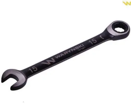 Klucz płasko-oczkowy 15mm grzechotka 72 z CRV standard ASME B107-2010 WARYŃSKI WMK054-WARYŃSKI