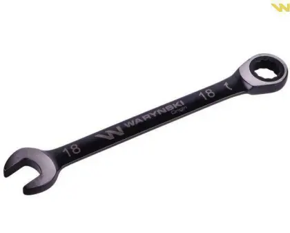 Klucz płasko-oczkowy 18mm z grzechotką 72 zęby CRV standard ASME B107-2010 WARYŃSKI WMK057-WARYŃSKI
