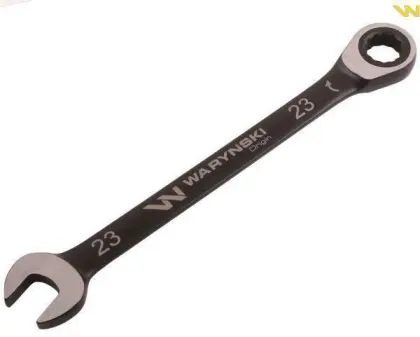 Klucz płasko-oczkowy 23mm z grzechotką 72 zęby CRV standard ASME B107-2010 WARYŃSKI WMK062-WARYŃSKI