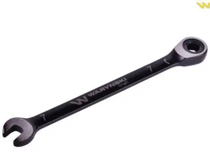 Klucz płasko-oczkowy 7mm z grzechotką 72 z CRV standard ASME B107-2010 Waryński WMK046-WARYŃSKI
