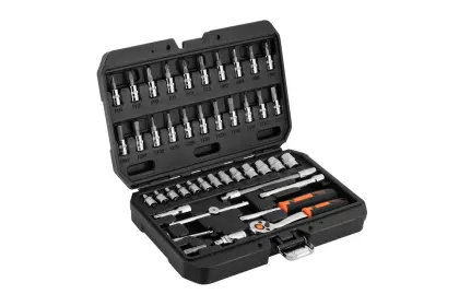 Klucze nasadowe 1/4 zestaw 46 szt CRV 10-004