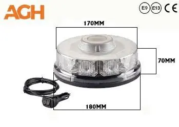 KOGUT LED LAMPA OSTRZEGAWCZA BŁYSKOWA 12-24V UCHWYT MAGNES