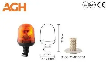 KOGUT LED LAMPA OSTRZEGAWCZA BŁYSKOWA 12-24V UCHWYT MIĘKKI