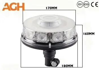KOGUT LED LAMPA OSTRZEGAWCZA BŁYSKOWA 12-24V UCHWYT SZTYWNY