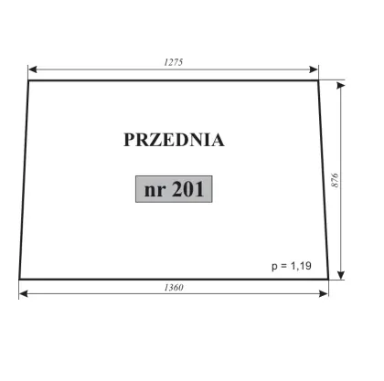 Szyba przednia do Zetor 5011 69117950 11891