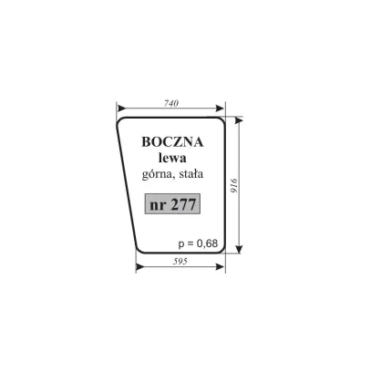 Szyba boczna lewa górna stała do Bizon 11942