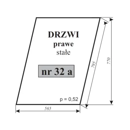 Szyba drzwi prawe stałe kabina Sokółka 11989