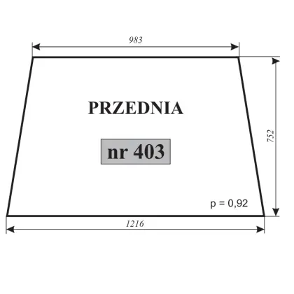 Szyba przednia do Ursus C-330 Smolniki 12044