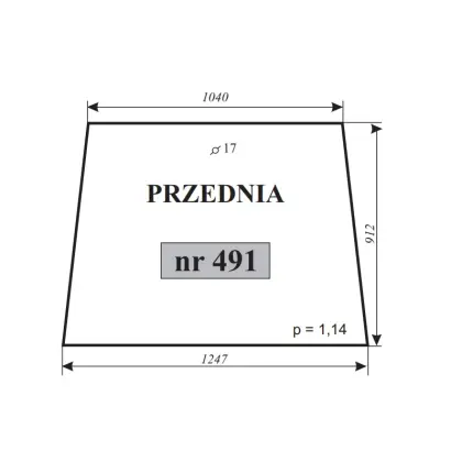Szyba przednia do T-25 kabina 12072