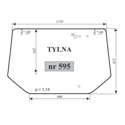 Szyba tylna do Zetor 10540 12130