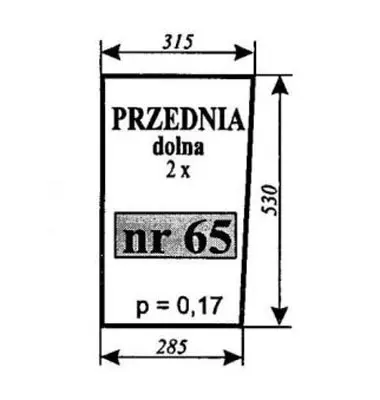 Szyba przednia dolna do Zetor 7211 12145