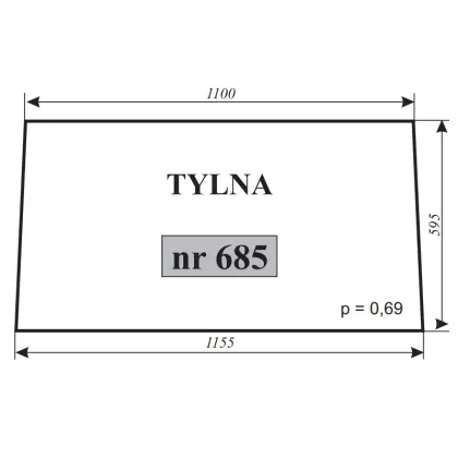 Szyba tylna do T-25 12167