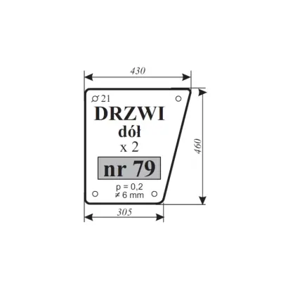 Szyba drzwi dół MF-255 12220