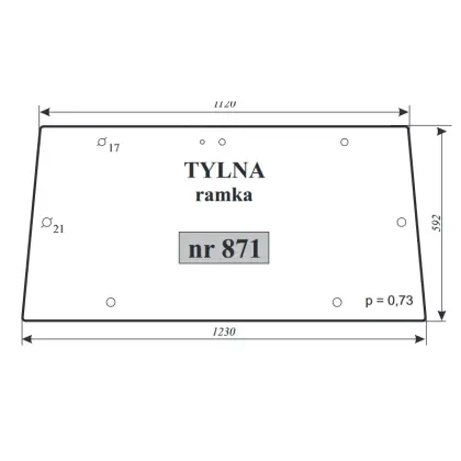 Szyba tylna ramka MF 12249
