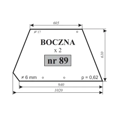 Szyba boczna C-385 NR.89 12252